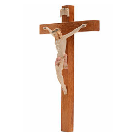 Krucyfiks Fontanini 18 X 11,5cm krzyż drewno ciało Chrystusa z porcelany
