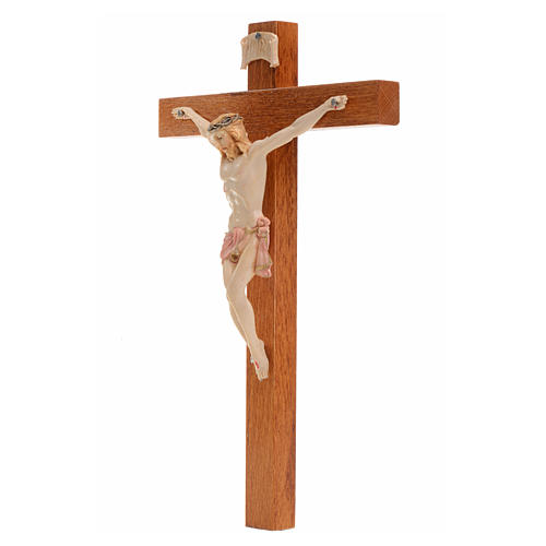 Krucyfiks Fontanini 18 X 11,5cm krzyż drewno ciało Chrystusa z porcelany 2