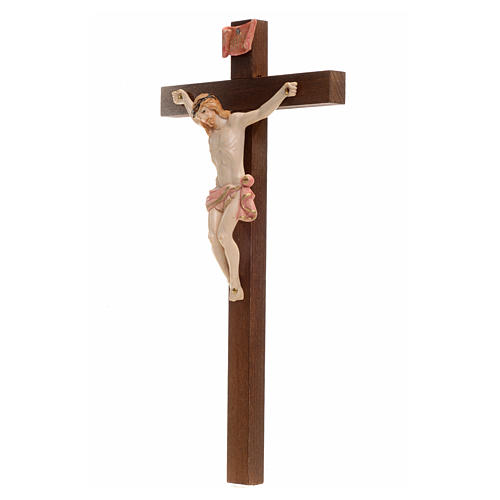 Crucifixo Fontanini 23x13 cm cruz madeira corpo efeito porcelana 3