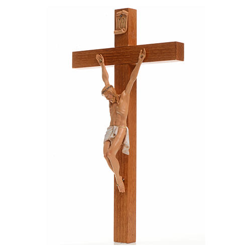 Krucyfiks Fontanini 30 X 17cm krzyż drewno ciało Chrystusa pvc 3