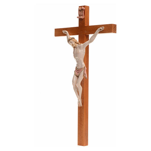 Krucyfiks Fontanini 38 X 22 krzyż drewno ciało Chrystusa pvc typu porcelana 2