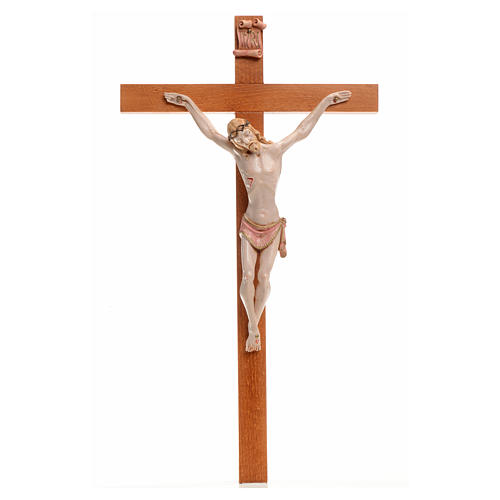 Crucifixo Fontanini 38x22 cm cruz madeira corpo efeito porcelana 1