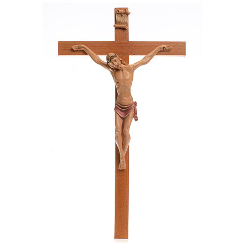 Crucifixo Fontanini 38x22 cm cruz madeira corpo pvc 1