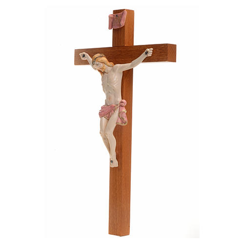 Crucifix bois Chris pvc 30x17 cm Fontanini type porcelaine 3