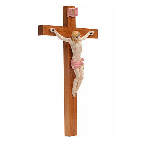 Crucifixo Fontanini 30x17 cm cruz madeira corpo efeito porcelana