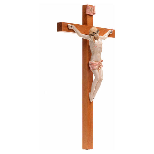 Krucyfiks Fontanini 38 X 21 krzyż drewno ciało Chrystusa pvc typu porcelana 2