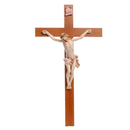 Crucifixo Fontanini 54x30 cm cruz madeira corpo efeito porcelana 1