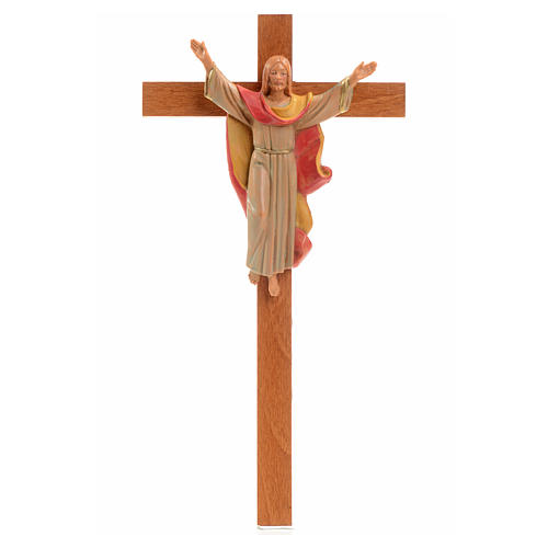 Crucifijo madera Cristo Resucitado pvc Fontanini 25x13cm 1