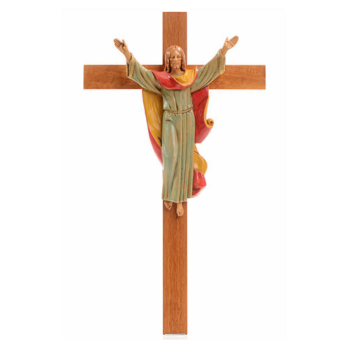 Krucyfiks drewno Chrystus Zmartwychwstały pcv Fontanini 30x17 cm 1