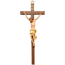 Single piece crucifix, in Valgardena wood 16cm
