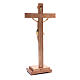 Crucifix with base, straight cross in coloured Valgardena wood s3