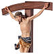 Crucifix with base, curved cross in coloured Valgardena wood s2