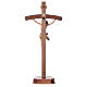Crucifix with base, curved cross in coloured Valgardena wood s5