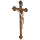 Crucifijo cruz trilobulado madera coloreada Valgardena s4