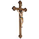 Crucifix croix trilobée bois peint Val Gardena s4