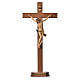 Crucifixo com base cruz recta madeira Val Gardena mod. Corpus s5