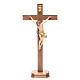 Crucifixo com base cruz recta madeira Val Gardena mod. Corpus s9