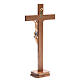 Crucifixo com base cruz recta madeira Val Gardena mod. Corpus s11