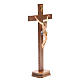 Crucifixo com base cruz recta madeira Val Gardena mod. Corpus s12