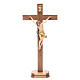 Crucifixo com base cruz recta madeira Val Gardena mod. Corpus s1