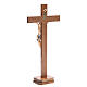 Crucifixo com base cruz recta madeira Val Gardena mod. Corpus s3