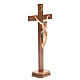 Crucifixo com base cruz recta madeira Val Gardena mod. Corpus s4