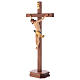 Table crucifix with base, straight decorated cross in Valgardena s3