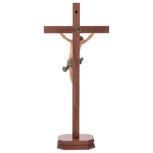 Crucifijo de mesa cruz recta tallada madera Valgardena 5