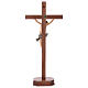Crucifijo de mesa cruz recta tallada madera Valgardena s5