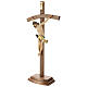 Table crucifix with base, curved cross in coloured Valgardena wo s3