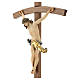 Crucifixo com base cruz curva madeira Val Gardena colorida s2