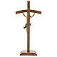 Crucifixo com base cruz curva madeira Val Gardena colorida s5
