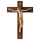 Crucifixo estilo românico 25 cm madeira Val Gardena s1