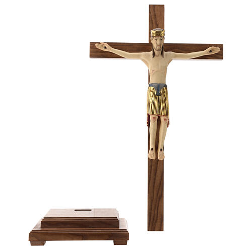 Altenstadt crucifix with base, 52cm in Valgardena wood 6