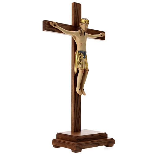 Crucifijo Altenstadt 52 cm. con base madera coloreada Valgardena 4