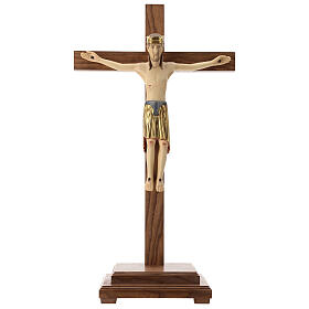 Crucifix d'Altenstadt avec base 52 cm bois Val Gardena