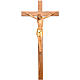 Crucifix corps stylisé bois d'érable peint Val Gardena s1