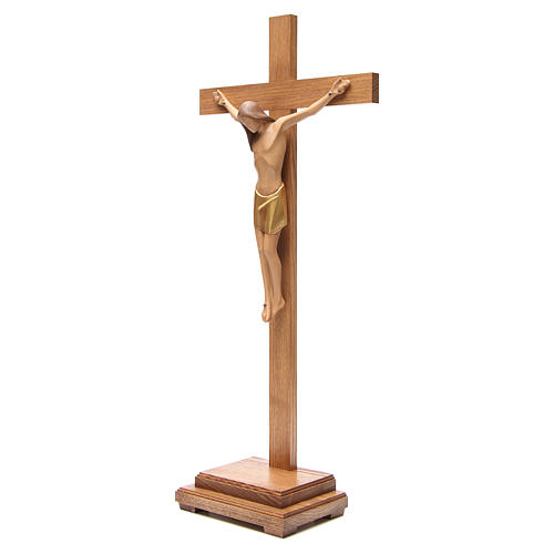 Crucifijo estilizado con base madera Valgardena 2