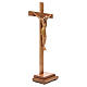 Crucifix stylisé avec base bois Val Gardena s4