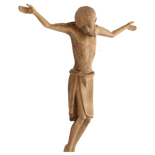 Body of Christ in Romanesque style, Valgardena wood, patinated 4