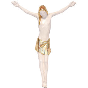 Body of Christ, stylised in Valgardena wood, antique gold