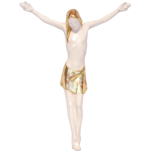 Body of Christ, stylised in Valgardena wood, antique gold 1