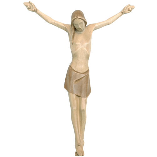 Body of Christ, stylised in Valgardena wood, multiple patinas 1