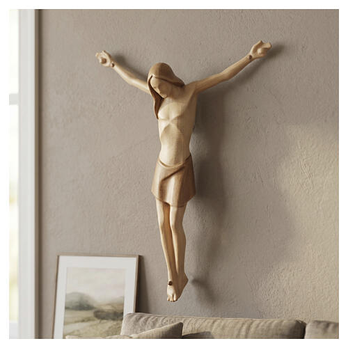 Body of Christ, stylised in Valgardena wood, multiple patinas 2