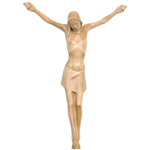 Cuerpo de Cristo estilizado de madera de la Valgardena patinada 1