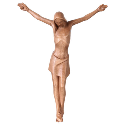 Corps du Christ stylisé bois finition patinée Valgardena 1