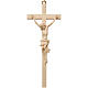 Crucifix d'une seule pièce 16 cm bois naturel ciré Valgardena s1
