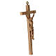 Crucifix d'une seule pièce 16 cm bois patiné Valgardena s3