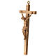 Crocifisso d'un pezzo 16 cm legno Valgardena patinato s2