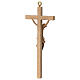 Crocifisso d'un pezzo 16 cm legno Valgardena patinato s4